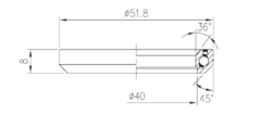 FSA ACB 073E MR127 ložisko 36x45 1,5" 